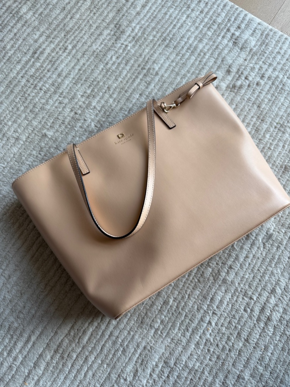 kate spade Leather Tote in Nude Blush